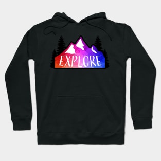 Geometric Colorful Mountain Explore Hoodie